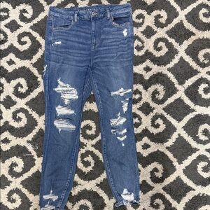American Eagle Outfitters Women's Ripped Blue Skinny Jeans